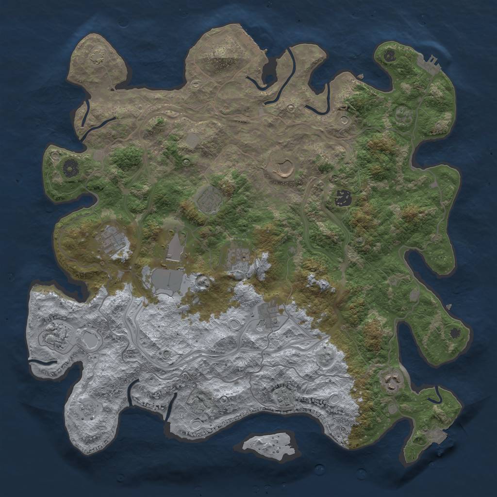 Rust Map: Procedural Map, Size: 4250, Seed: 20072023, 18 Monuments