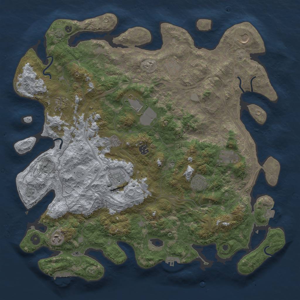 Rust Map: Procedural Map, Size: 4500, Seed: 443083234, 19 Monuments