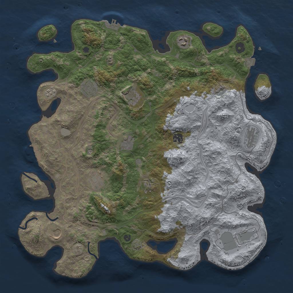 Rust Map: Procedural Map, Size: 4250, Seed: 1661103431, 19 Monuments