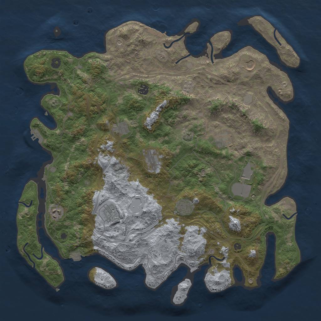 Rust Map: Procedural Map, Size: 4500, Seed: 29000000, 18 Monuments