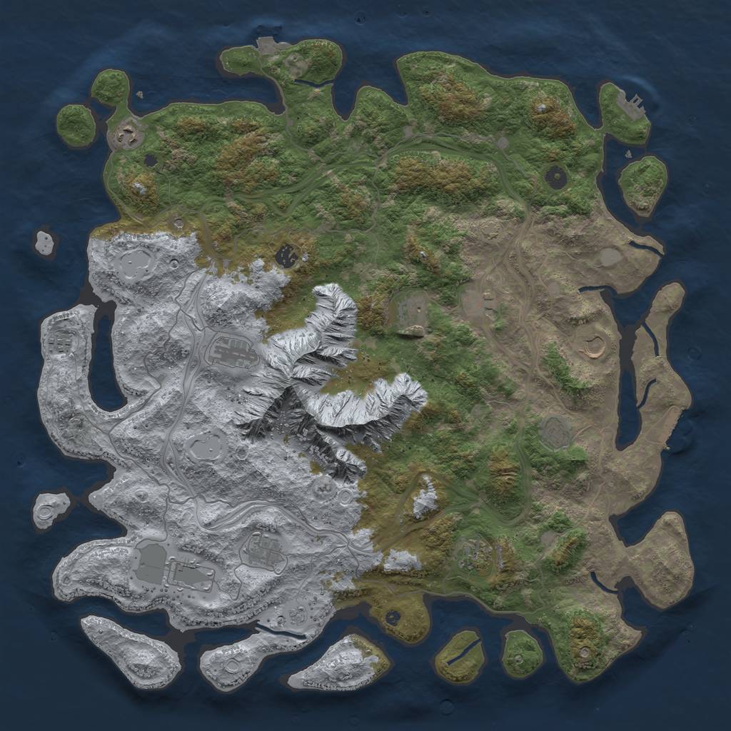Rust Map: Procedural Map, Size: 5000, Seed: 2626267, 19 Monuments