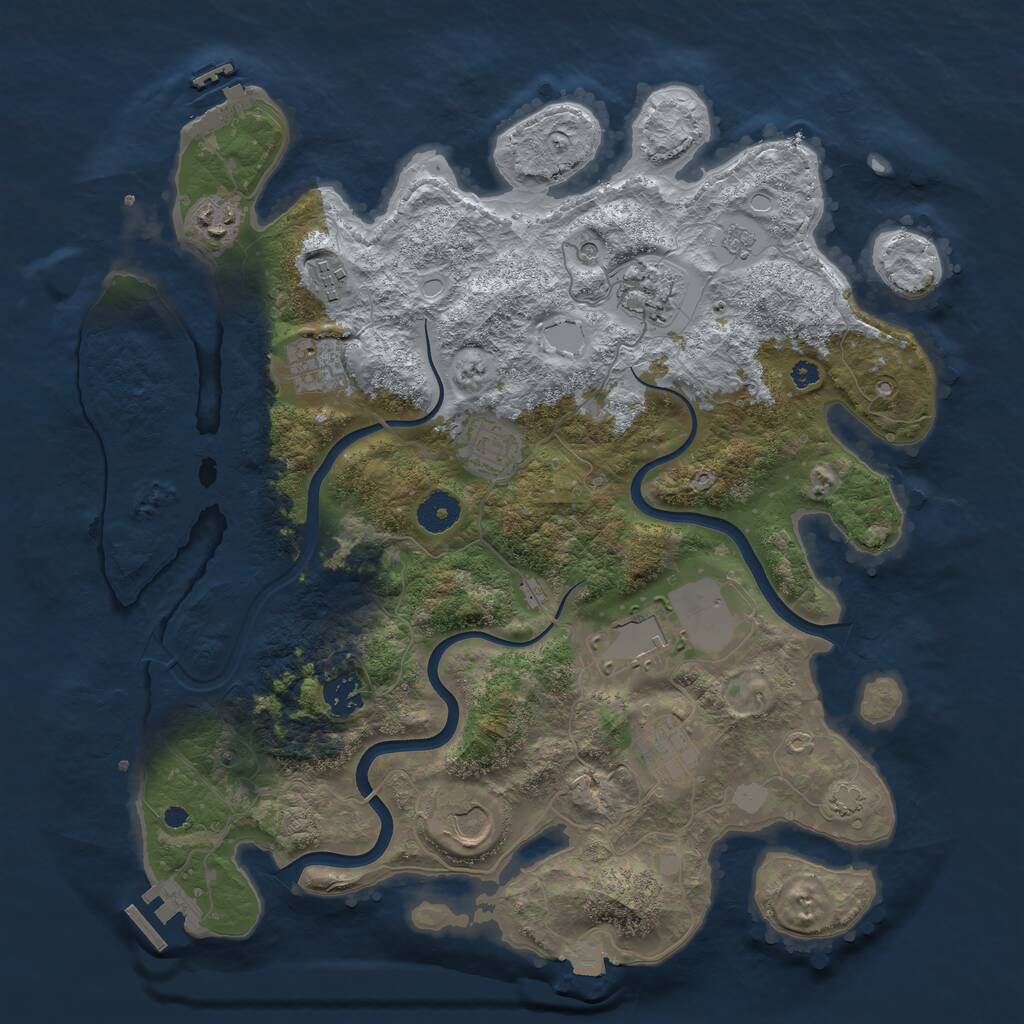 Rust Map: Procedural Map, Size: 3750, Seed: 539921977, 15 Monuments