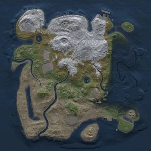 Thumbnail Rust Map: Procedural Map, Size: 3500, Seed: 1803882362, 14 Monuments