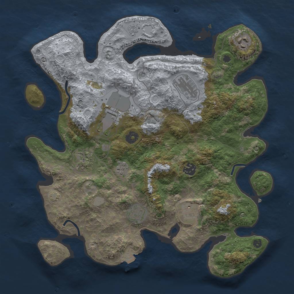 Rust Map: Procedural Map, Size: 3500, Seed: 815979744, 14 Monuments
