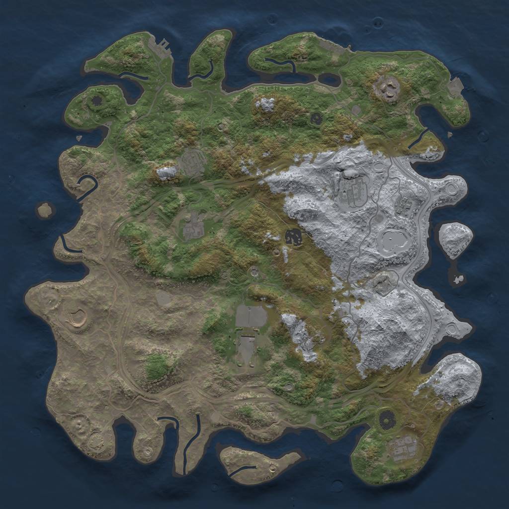 Rust Map: Procedural Map, Size: 4250, Seed: 21072023, 17 Monuments