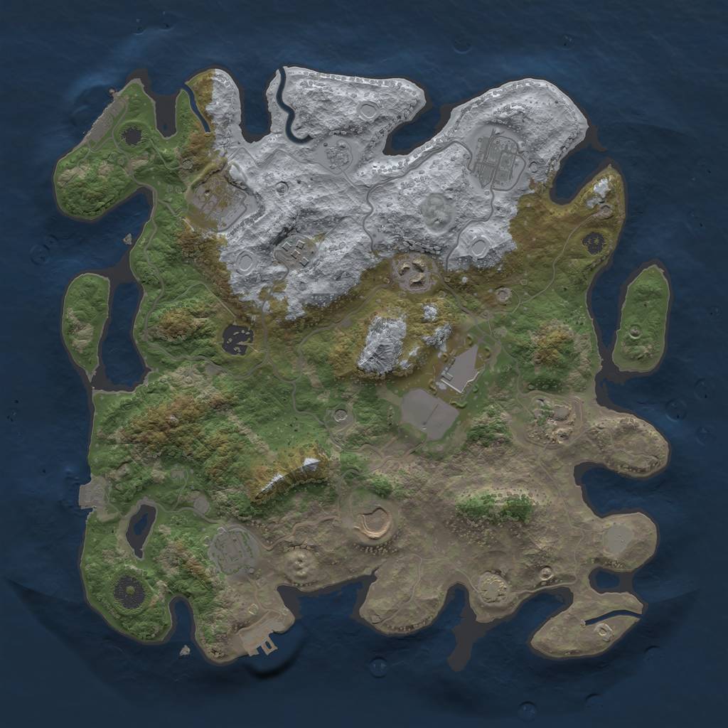 Rust Map: Procedural Map, Size: 3500, Seed: 1873158321, 17 Monuments