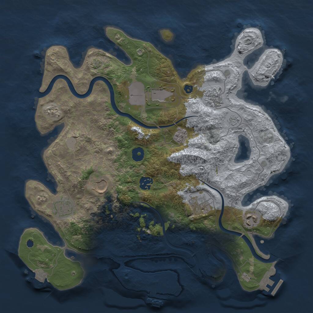 Rust Map: Procedural Map, Size: 3500, Seed: 1925765905, 14 Monuments
