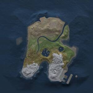 Thumbnail Rust Map: Procedural Map, Size: 1800, Seed: 2345235, 3 Monuments