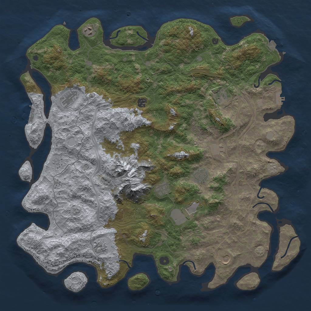 Rust Map: Procedural Map, Size: 5000, Seed: 124563, 19 Monuments