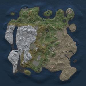 Thumbnail Rust Map: Procedural Map, Size: 3500, Seed: 2007, 16 Monuments