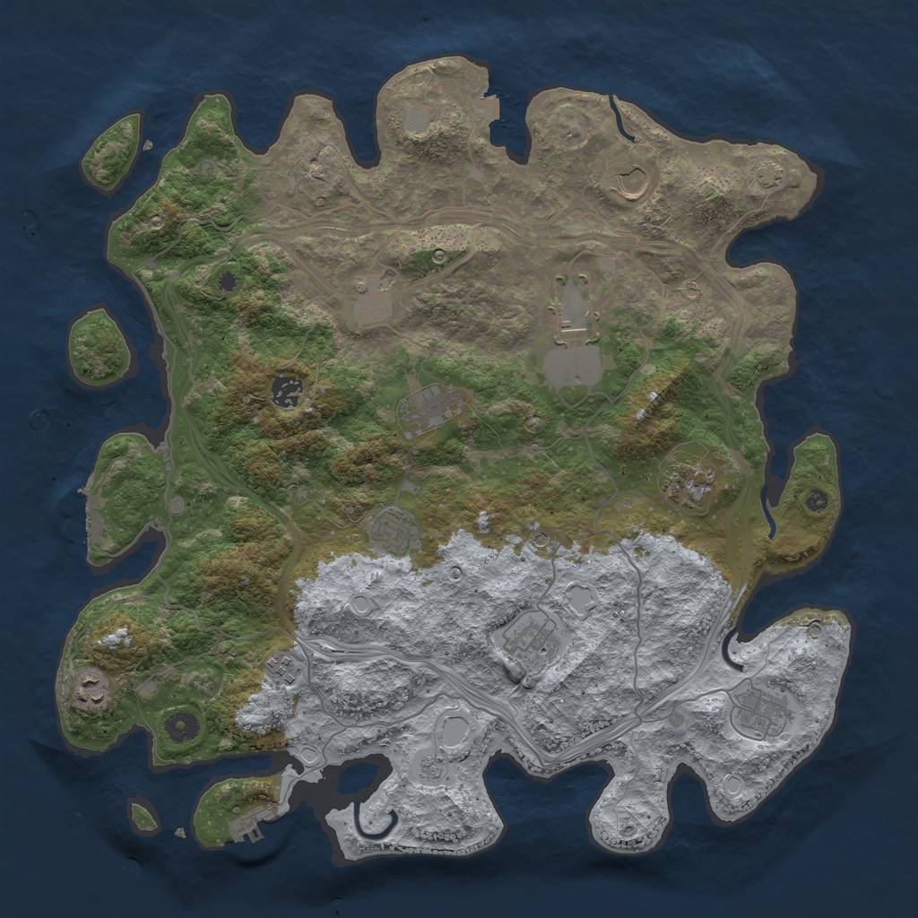 Rust Map: Procedural Map, Size: 4250, Seed: 640124379, 19 Monuments