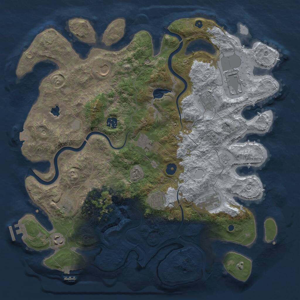 Rust Map: Procedural Map, Size: 4000, Seed: 1242359033, 16 Monuments