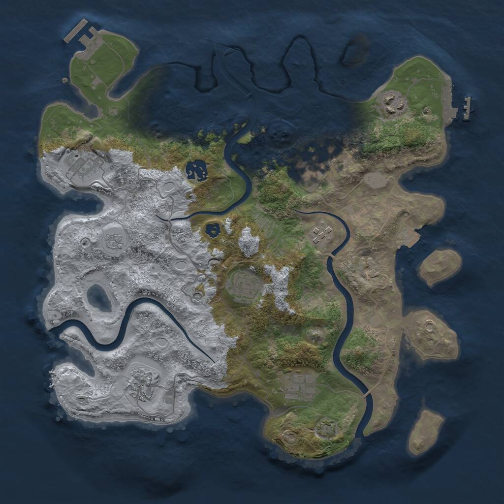 Rust Map: Procedural Map, Size: 3400, Seed: 754789866, 14 Monuments
