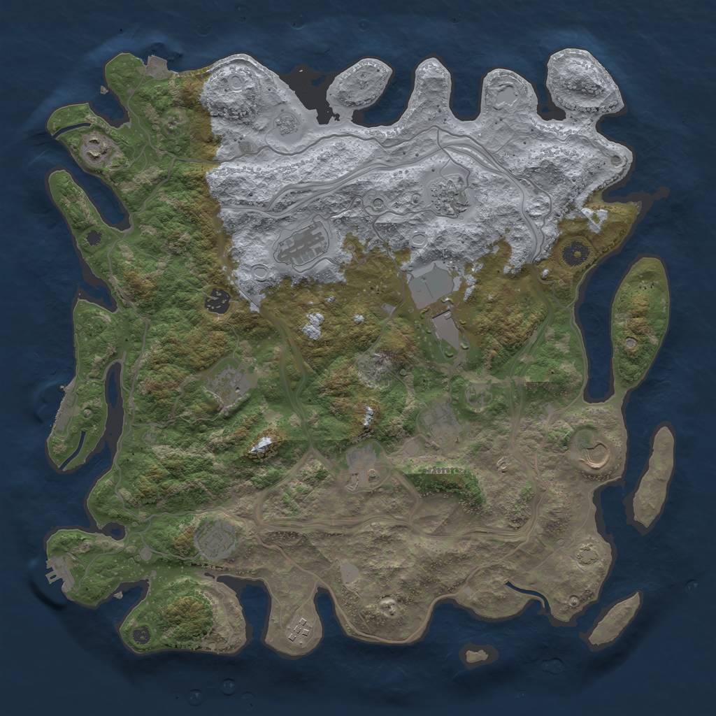 Rust Map: Procedural Map, Size: 4250, Seed: 857530236, 19 Monuments