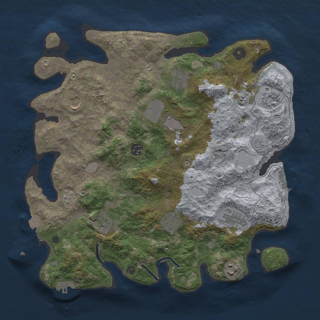 Rust Map: Procedural Map, Size: 3750, Seed: 2015356525, 18 Monuments