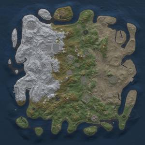 Thumbnail Rust Map: Procedural Map, Size: 4500, Seed: 2084725008, 19 Monuments