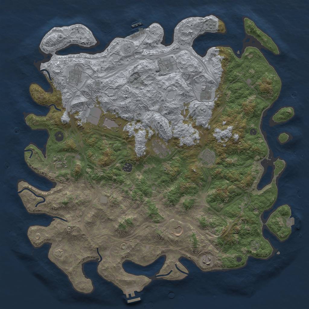 Rust Map: Procedural Map, Size: 4750, Seed: 322071460, 19 Monuments