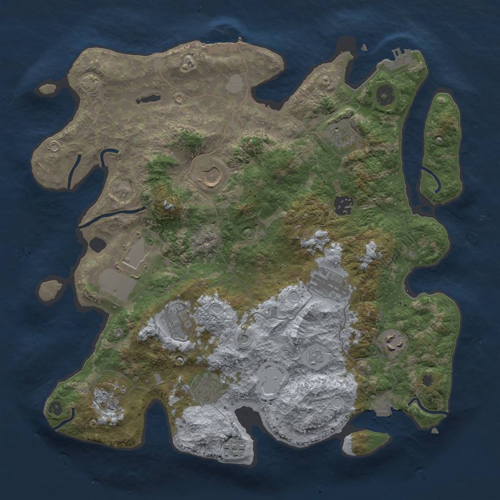 Rust Map: Procedural Map, Size: 3750, Seed: 88655, 18 Monuments