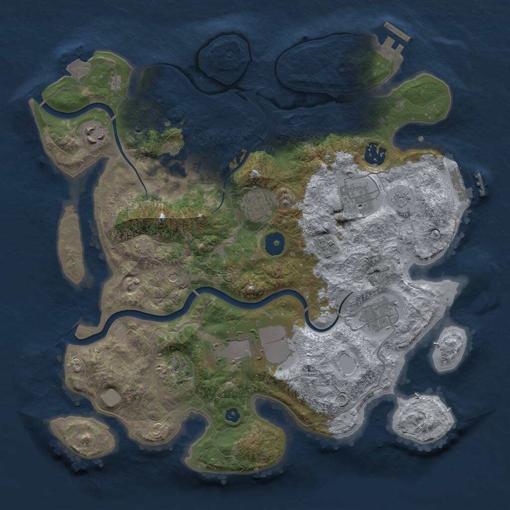 Rust Map: Procedural Map, Size: 3500, Seed: 179214002, 15 Monuments