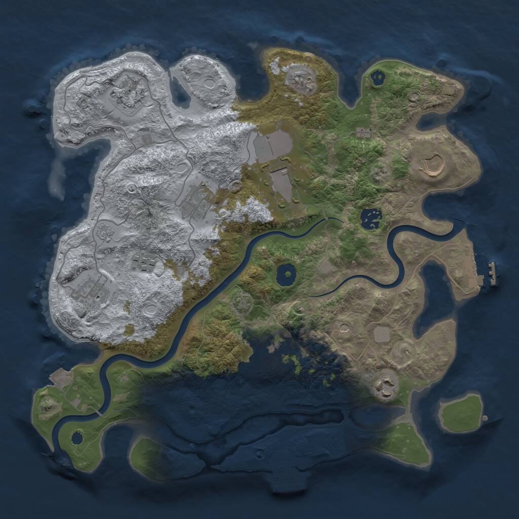 Rust Map: Procedural Map, Size: 3550, Seed: 1484189669, 15 Monuments
