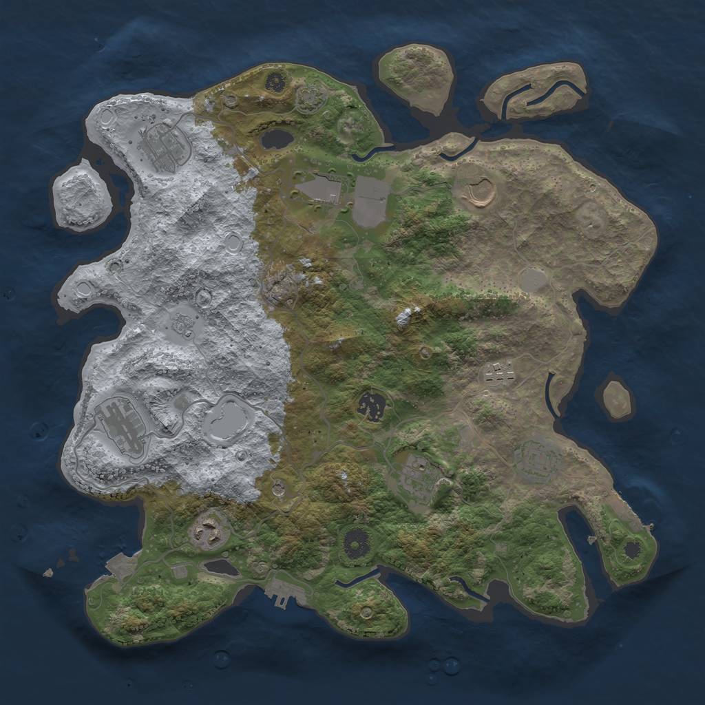 Rust Map: Procedural Map, Size: 3700, Seed: 17485720, 17 Monuments