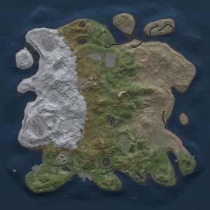 Thumbnail Rust Map: Procedural Map, Size: 3700, Seed: 17485720, 17 Monuments