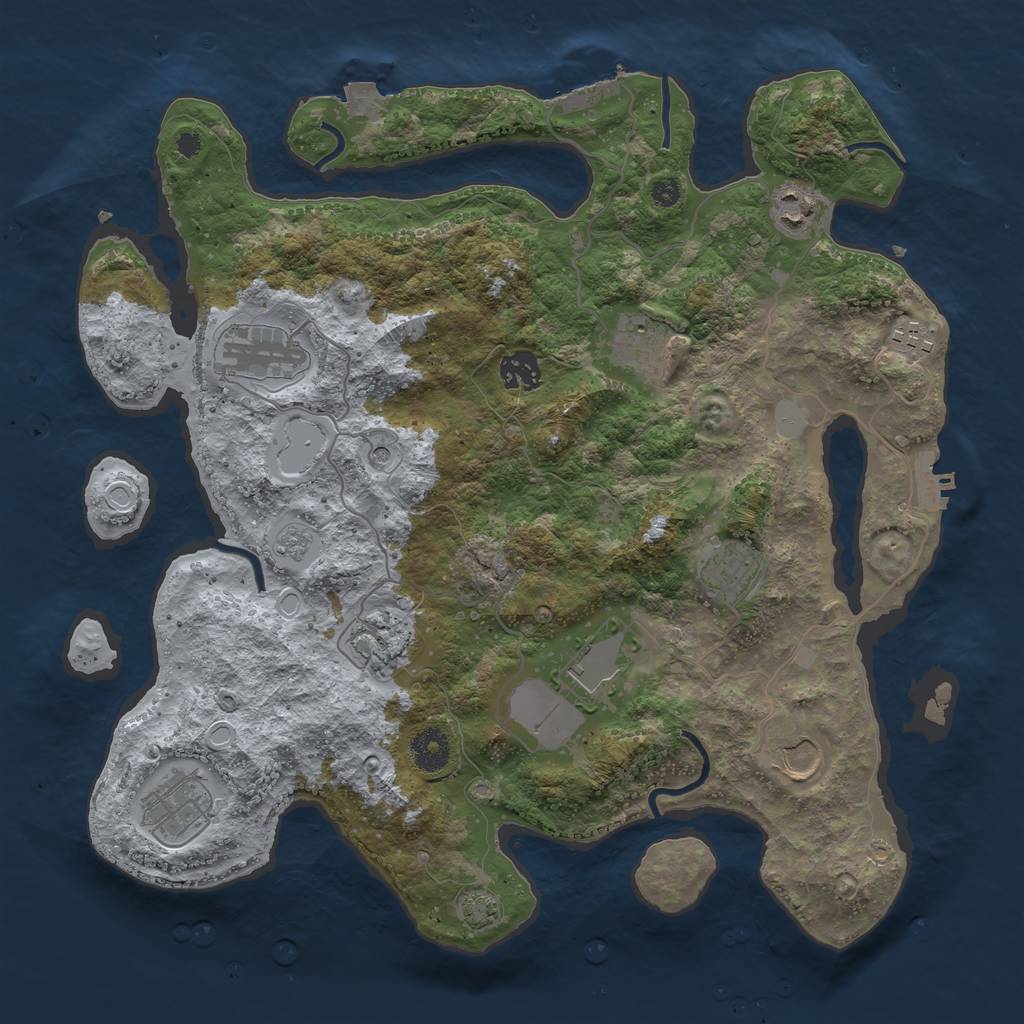 Rust Map: Procedural Map, Size: 3700, Seed: 10110637, 18 Monuments