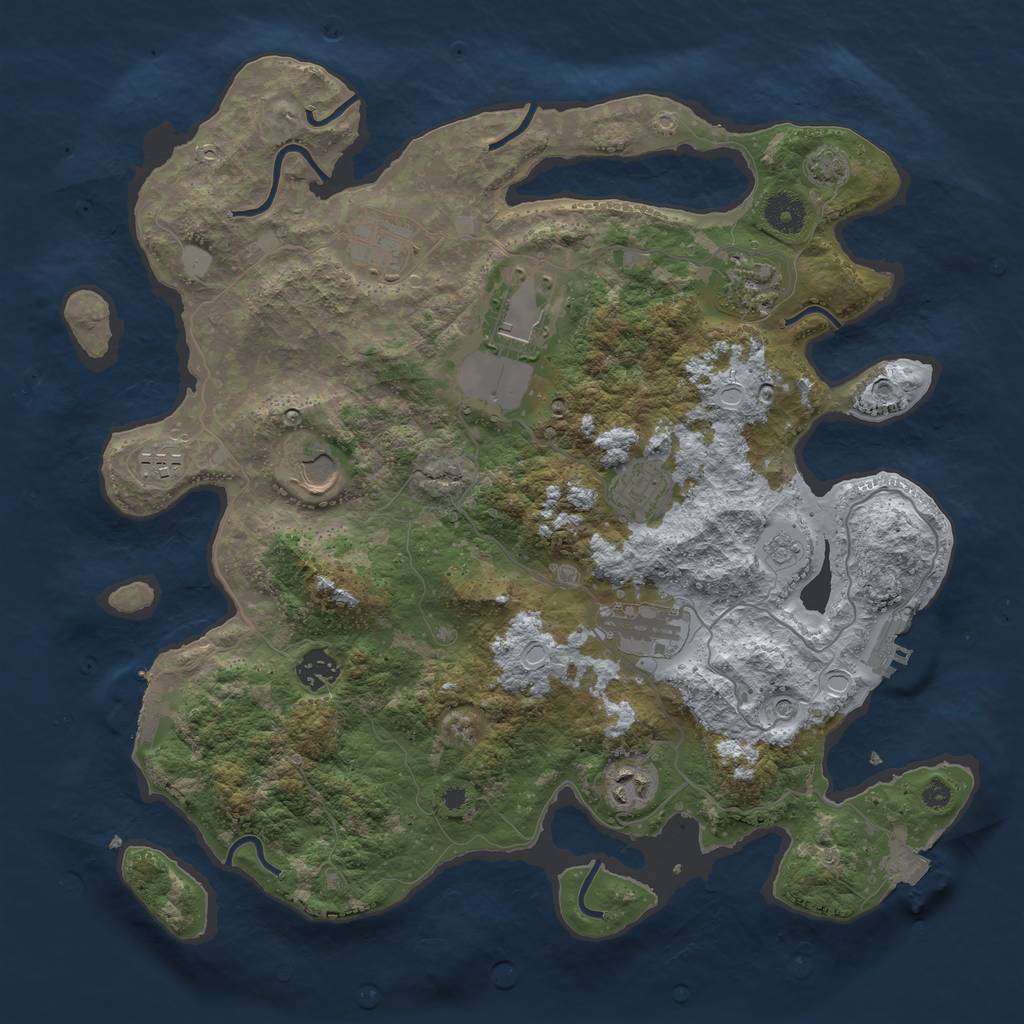 Rust Map: Procedural Map, Size: 3800, Seed: 37760, 17 Monuments