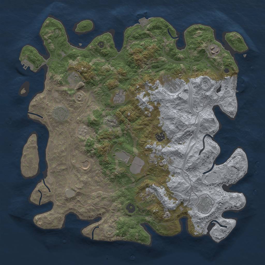 Rust Map: Procedural Map, Size: 4250, Seed: 978941352, 19 Monuments