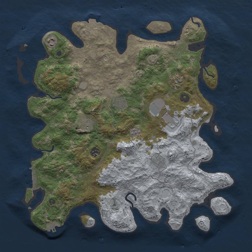 Rust Map: Procedural Map, Size: 4000, Seed: 2115777, 16 Monuments