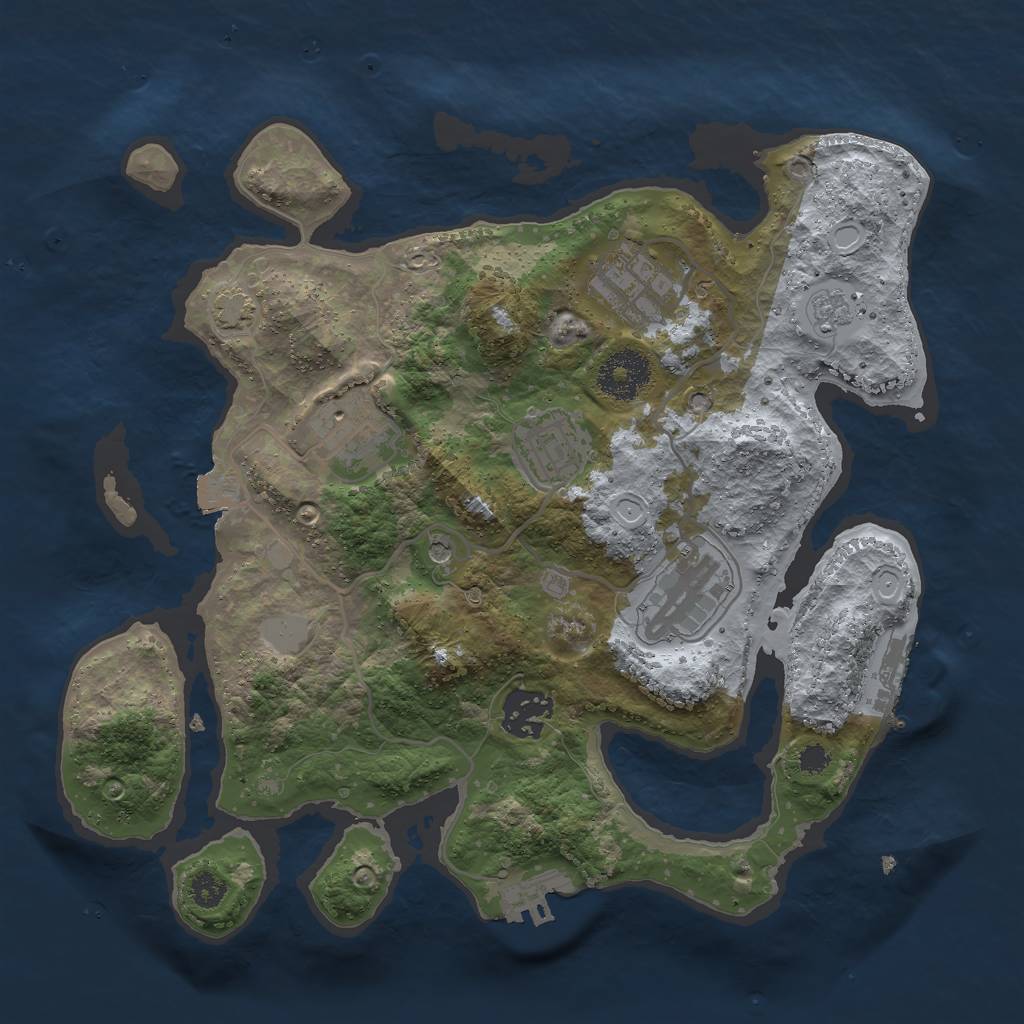 Rust Map: Procedural Map, Size: 3000, Seed: 1647218119, 13 Monuments