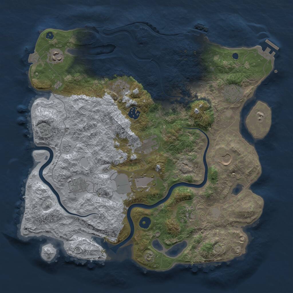 Rust Map: Procedural Map, Size: 3800, Seed: 241178, 16 Monuments