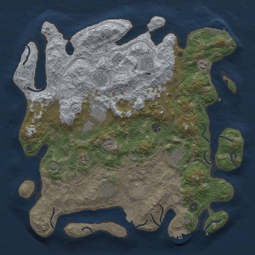 Rust Map: Procedural Map, Size: 4250, Seed: 758025783, 18 Monuments