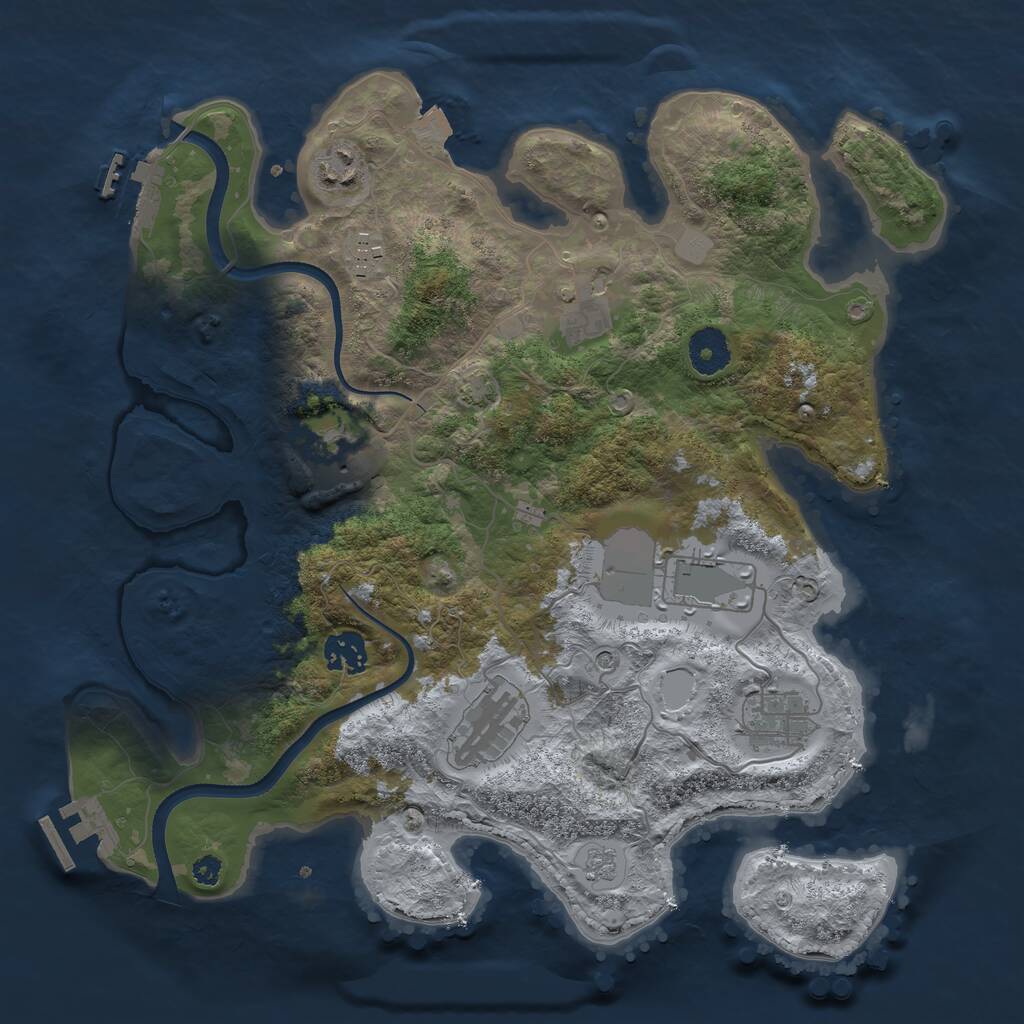 Rust Map: Procedural Map, Size: 3500, Seed: 51616635, 14 Monuments
