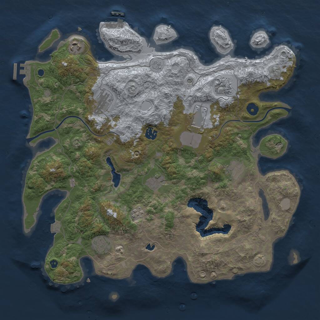 Rust Map: Procedural Map, Size: 4000, Seed: 1859196971, 15 Monuments