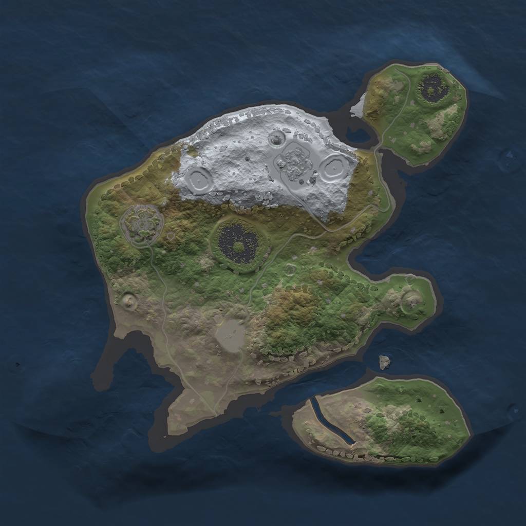 Rust Map: Procedural Map, Size: 2000, Seed: 203, 5 Monuments