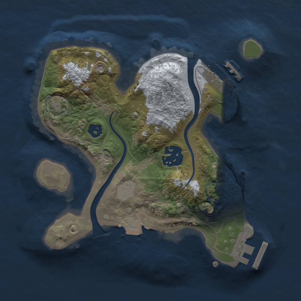 Rust Map: Procedural Map, Size: 2125, Seed: 1654787, 5 Monuments