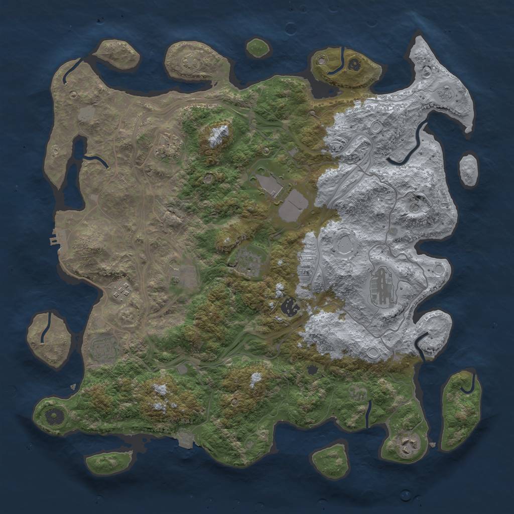 Rust Map: Procedural Map, Size: 4250, Seed: 19089, 16 Monuments
