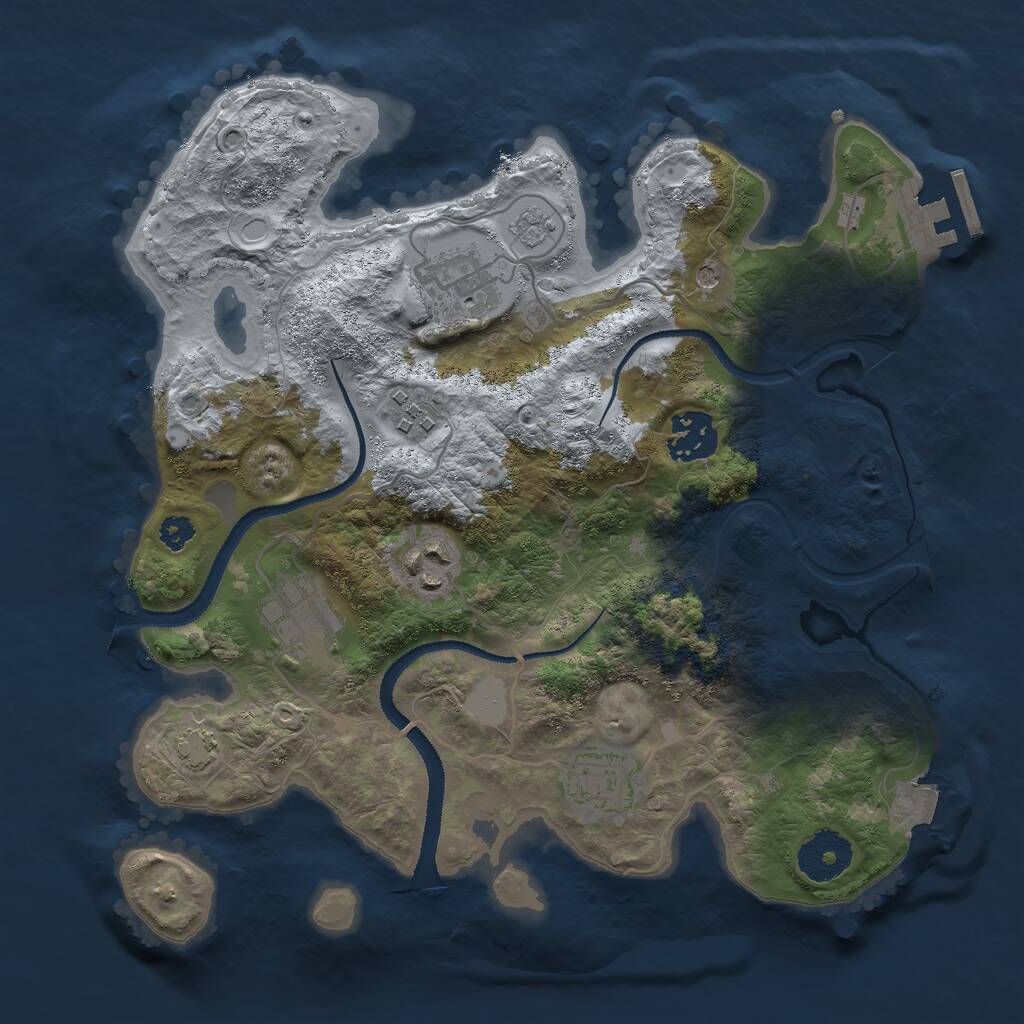 Rust Map: Procedural Map, Size: 3000, Seed: 21944, 11 Monuments