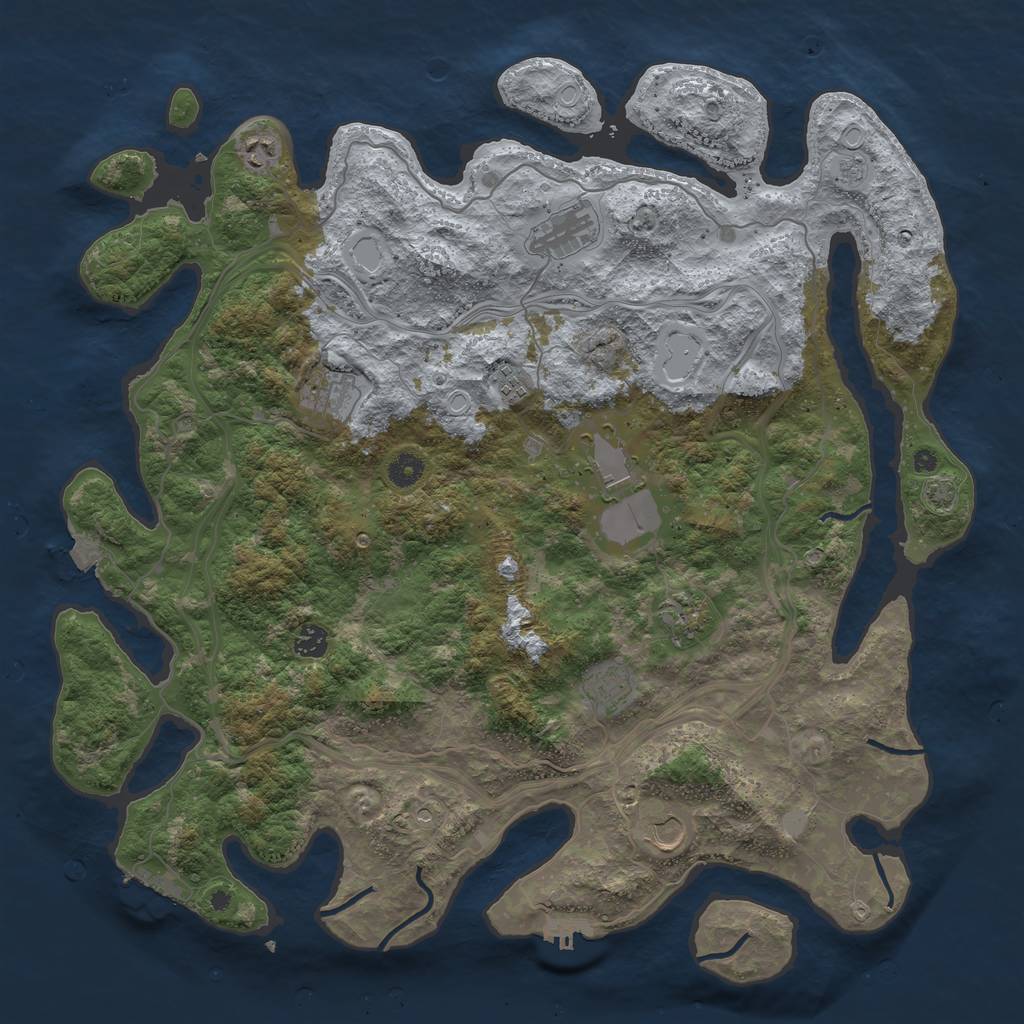 Rust Map: Procedural Map, Size: 4500, Seed: 2026902861, 17 Monuments