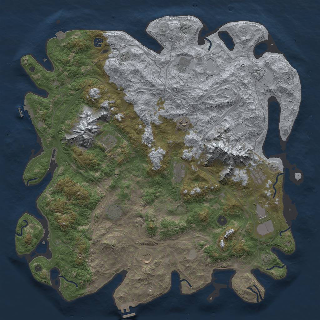 Rust Map: Procedural Map, Size: 5000, Seed: 126812780, 19 Monuments