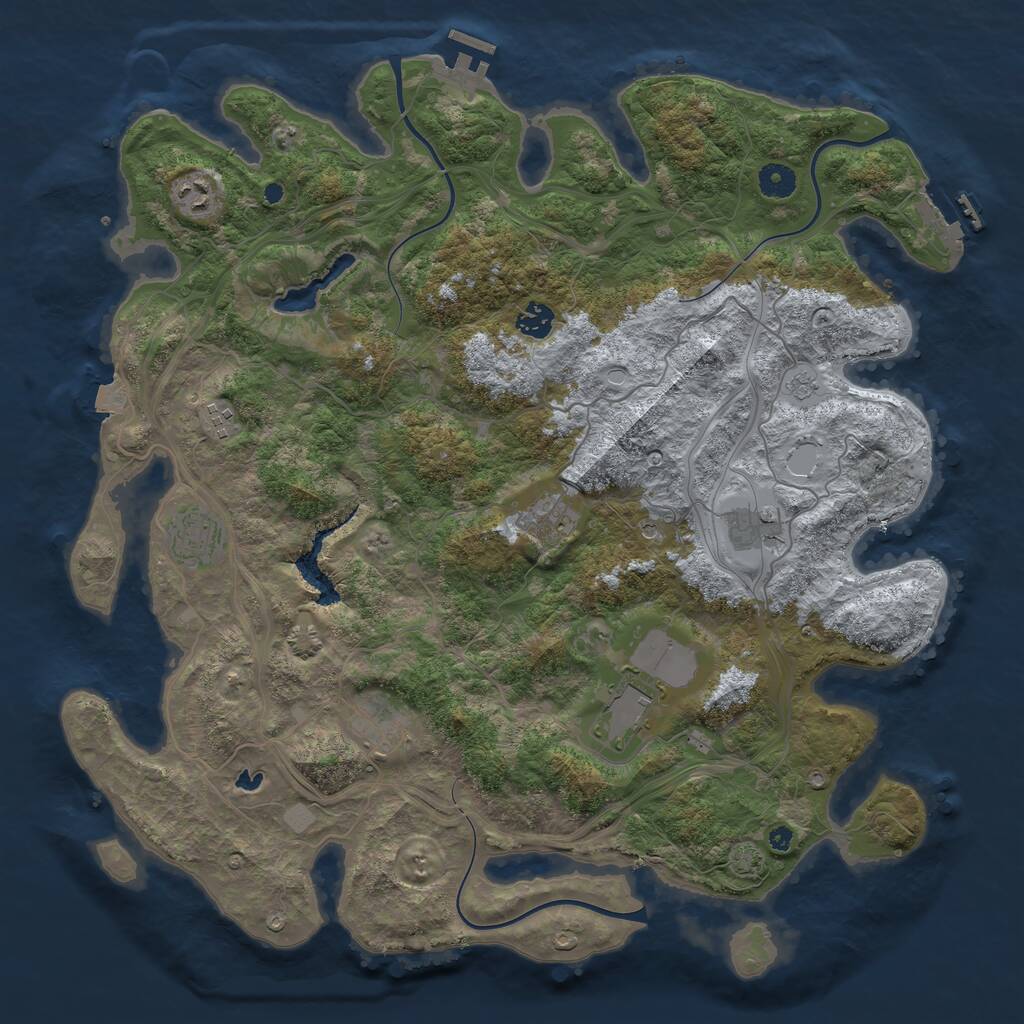 Rust Map: Procedural Map, Size: 4250, Seed: 1716747425, 14 Monuments