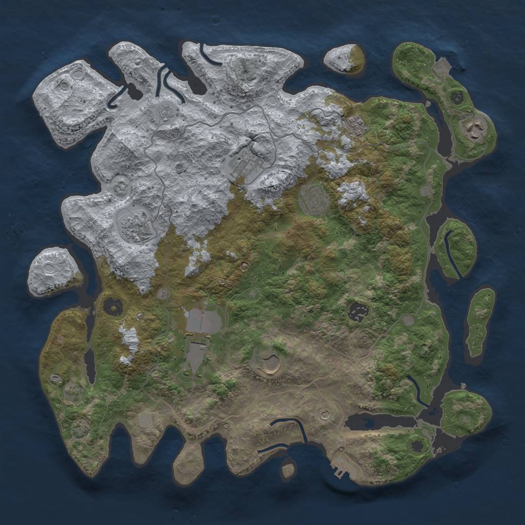 Rust Map: Procedural Map, Size: 4000, Seed: 85125621, 15 Monuments