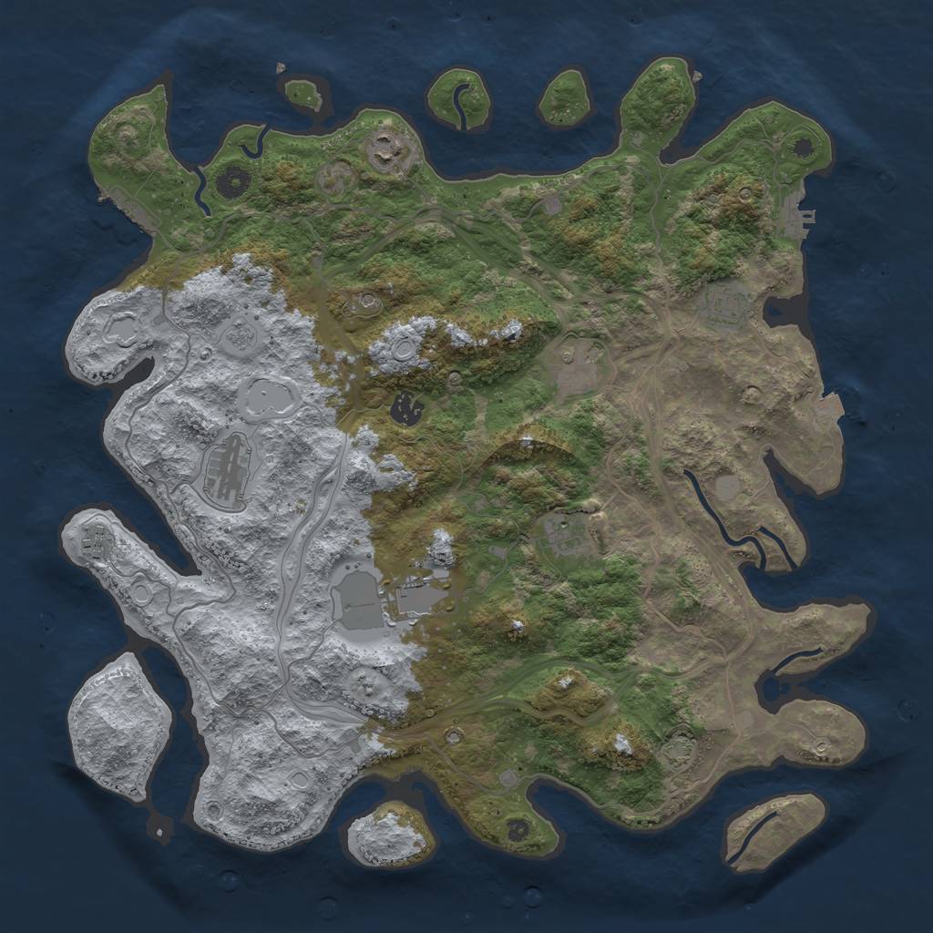 Rust Map: Procedural Map, Size: 4250, Seed: 603214852, 16 Monuments
