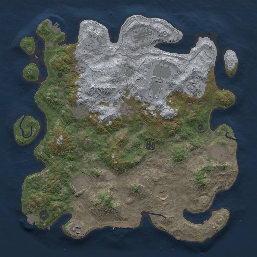 Rust Map: Procedural Map, Size: 4000, Seed: 512679285, 19 Monuments