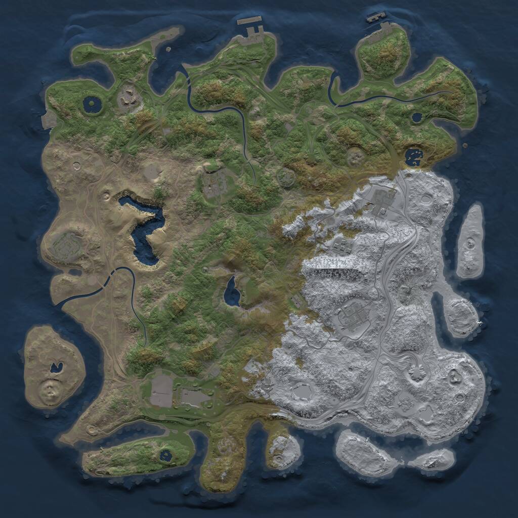 Rust Map: Procedural Map, Size: 4250, Seed: 501238751, 15 Monuments