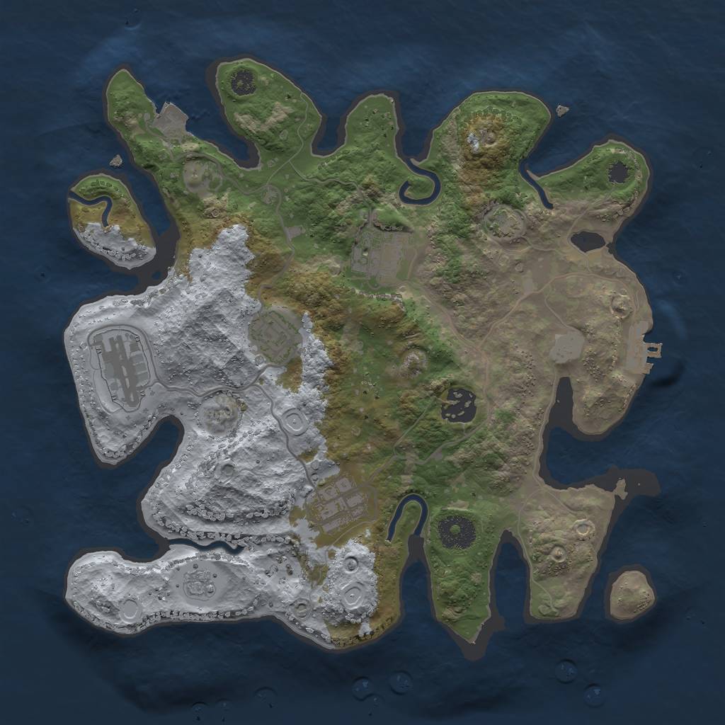 Rust Map: Procedural Map, Size: 3000, Seed: 82651, 11 Monuments
