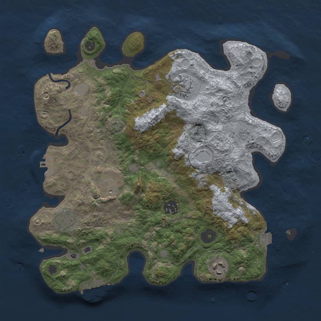 Rust Map: Procedural Map, Size: 3250, Seed: 1580812791, 13 Monuments