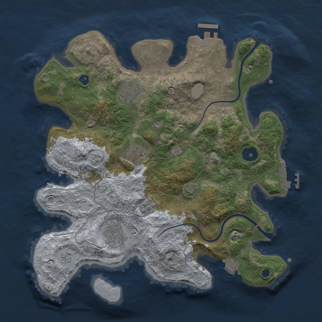 Rust Map: Procedural Map, Size: 3200, Seed: 19962601, 10 Monuments