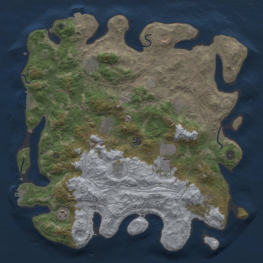 Rust Map: Procedural Map, Size: 4250, Seed: 257770191, 18 Monuments